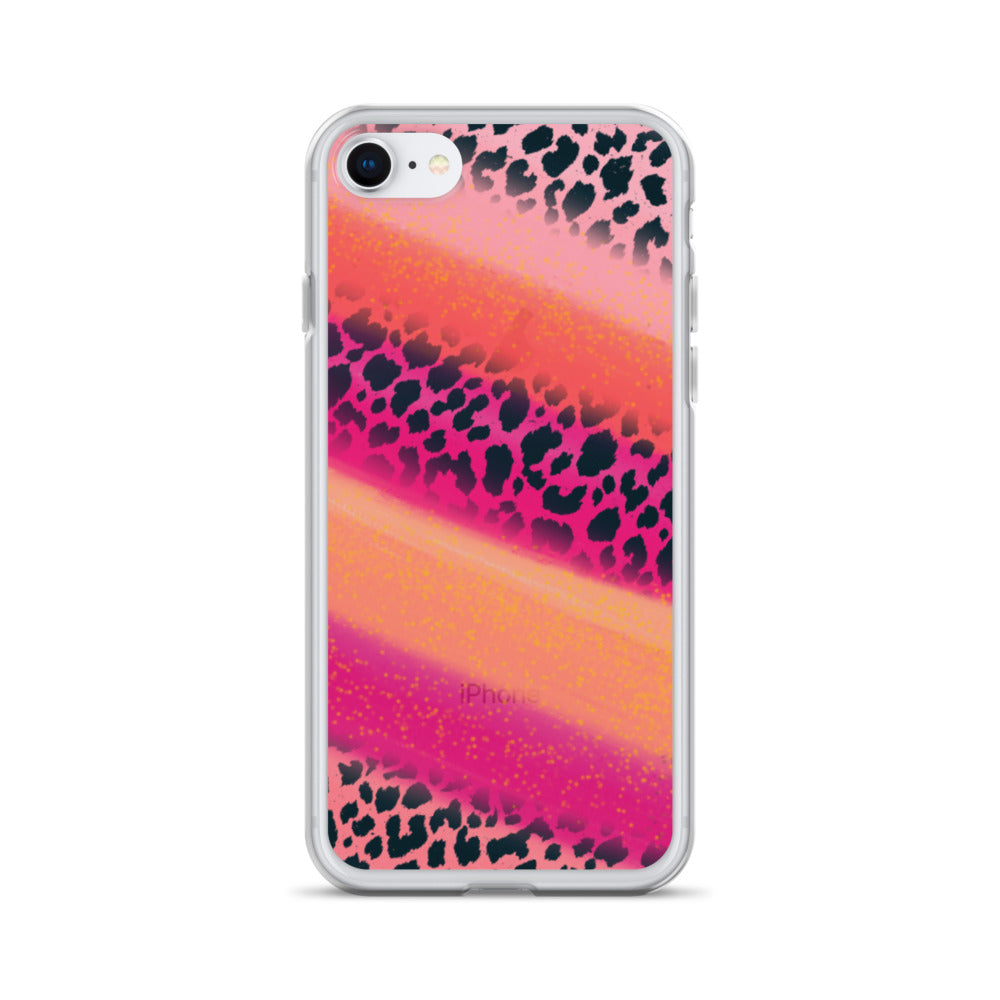 Pink Watercolor Cheetah Print iPhone Case