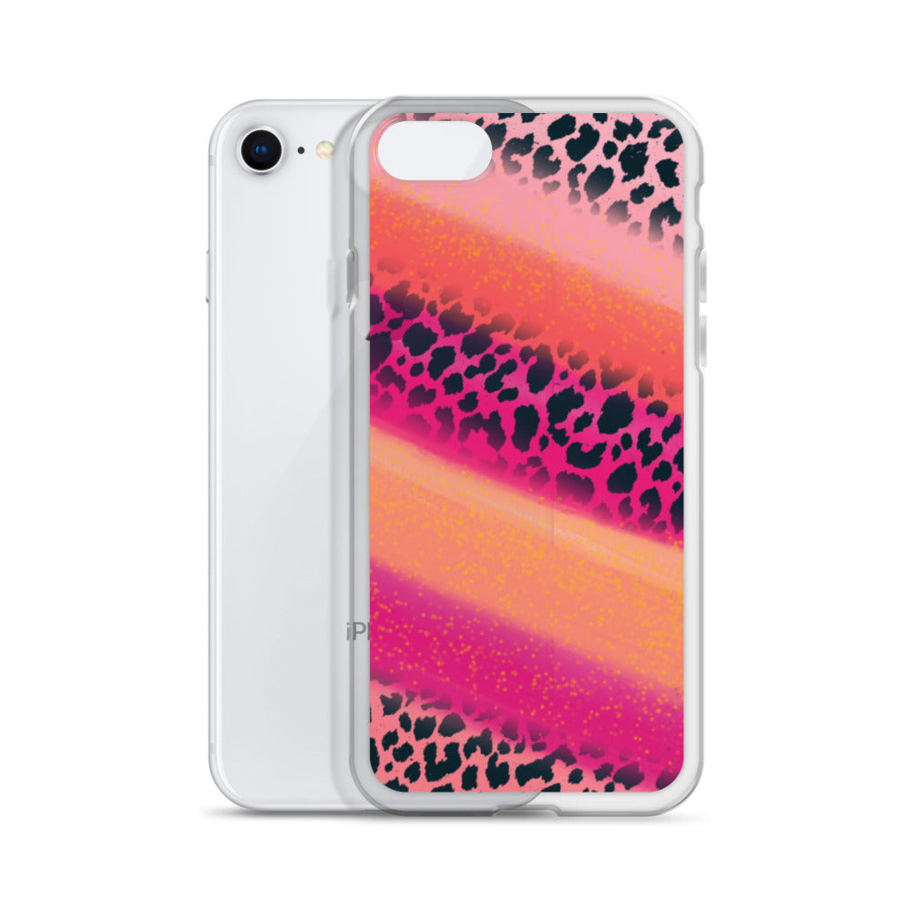 Pink Watercolor Cheetah Print iPhone Case