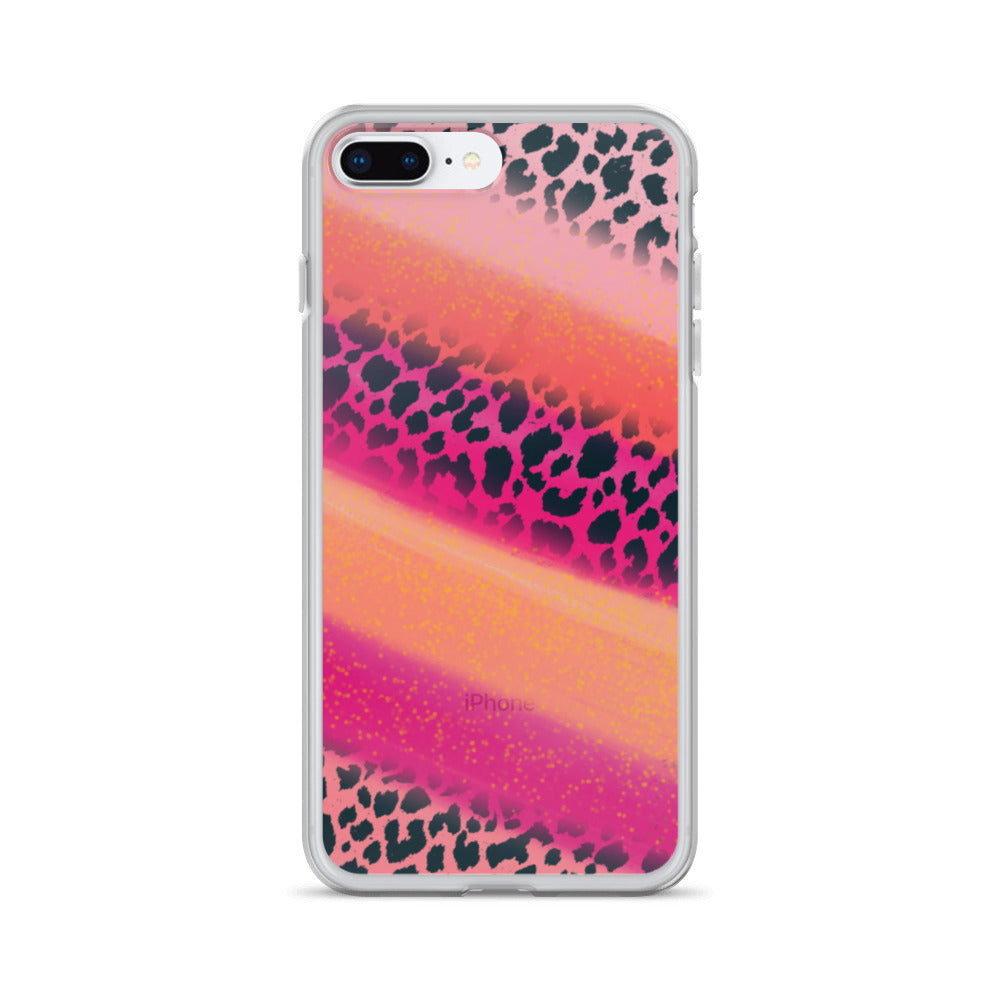 Pink Watercolor Cheetah Print iPhone Case