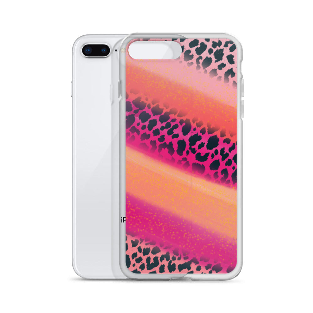 Pink Watercolor Cheetah Print iPhone Case