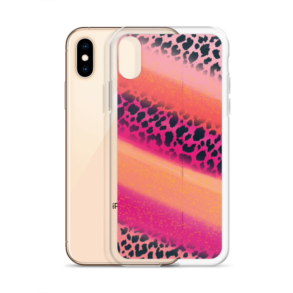 Pink Watercolor Cheetah Print iPhone Case