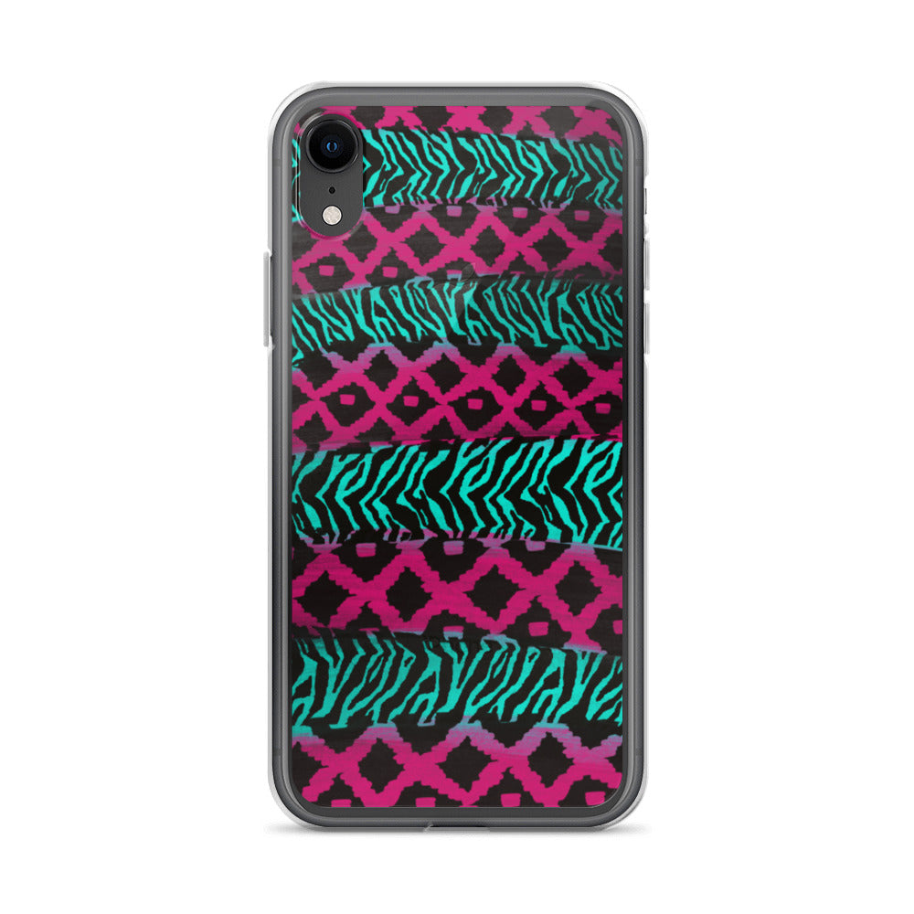 Pink and Teal Patterned iPhone Case