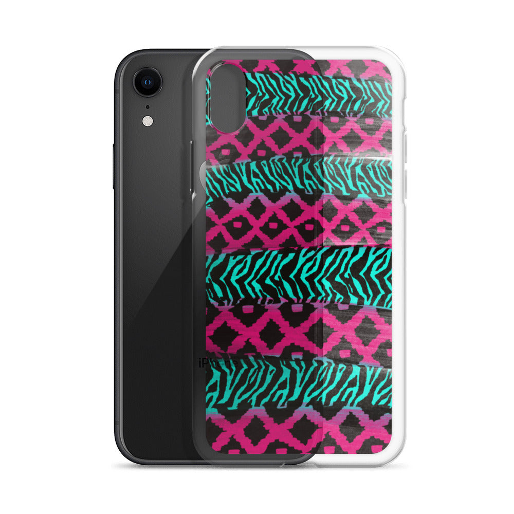 Pink and Teal Patterned iPhone Case