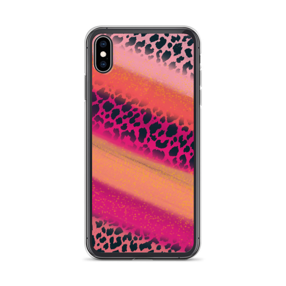Pink Watercolor Cheetah Print iPhone Case
