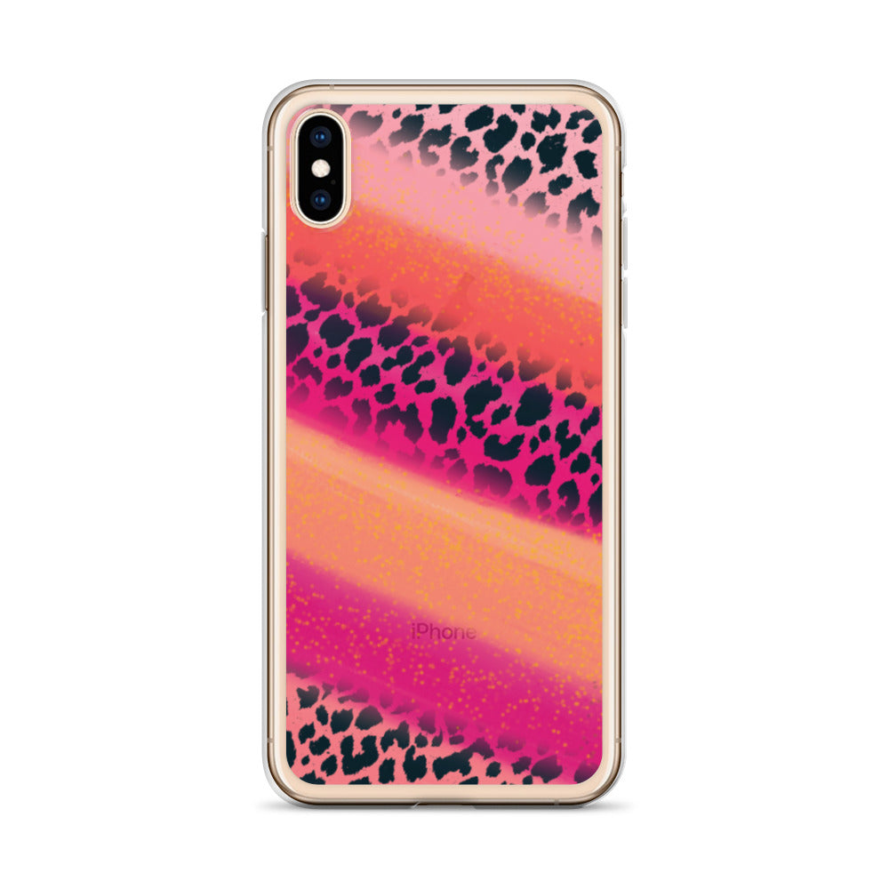 Pink Watercolor Cheetah Print iPhone Case