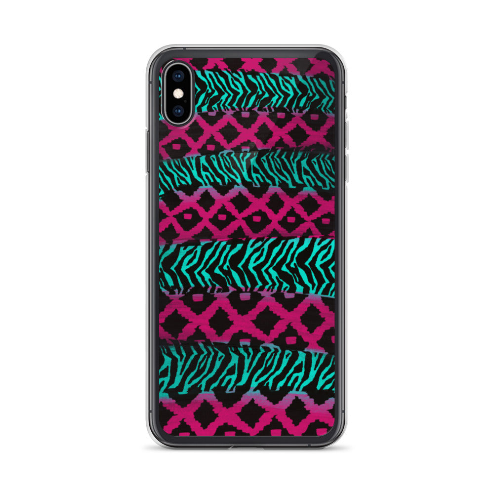Pink and Teal Patterned iPhone Case