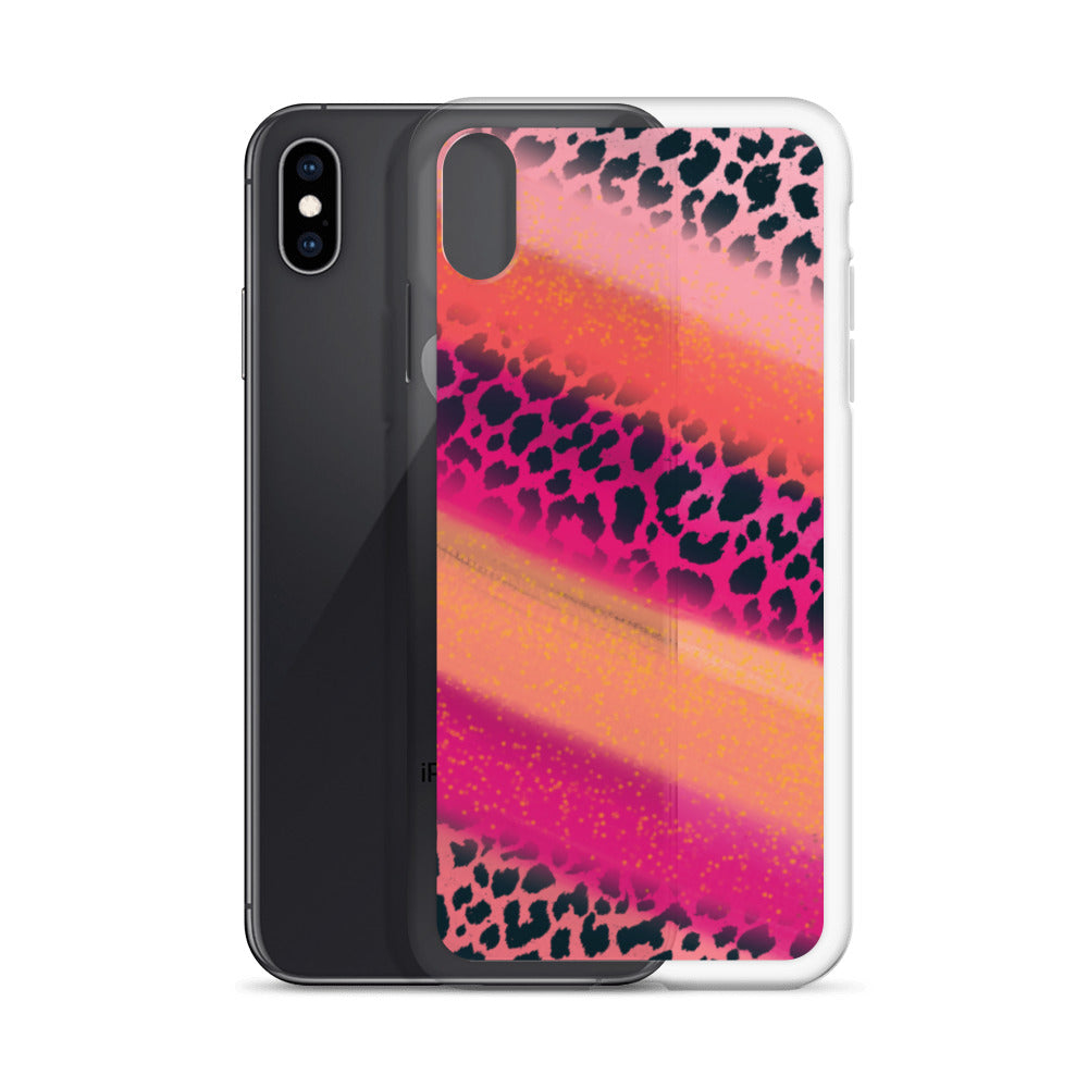 Pink Watercolor Cheetah Print iPhone Case