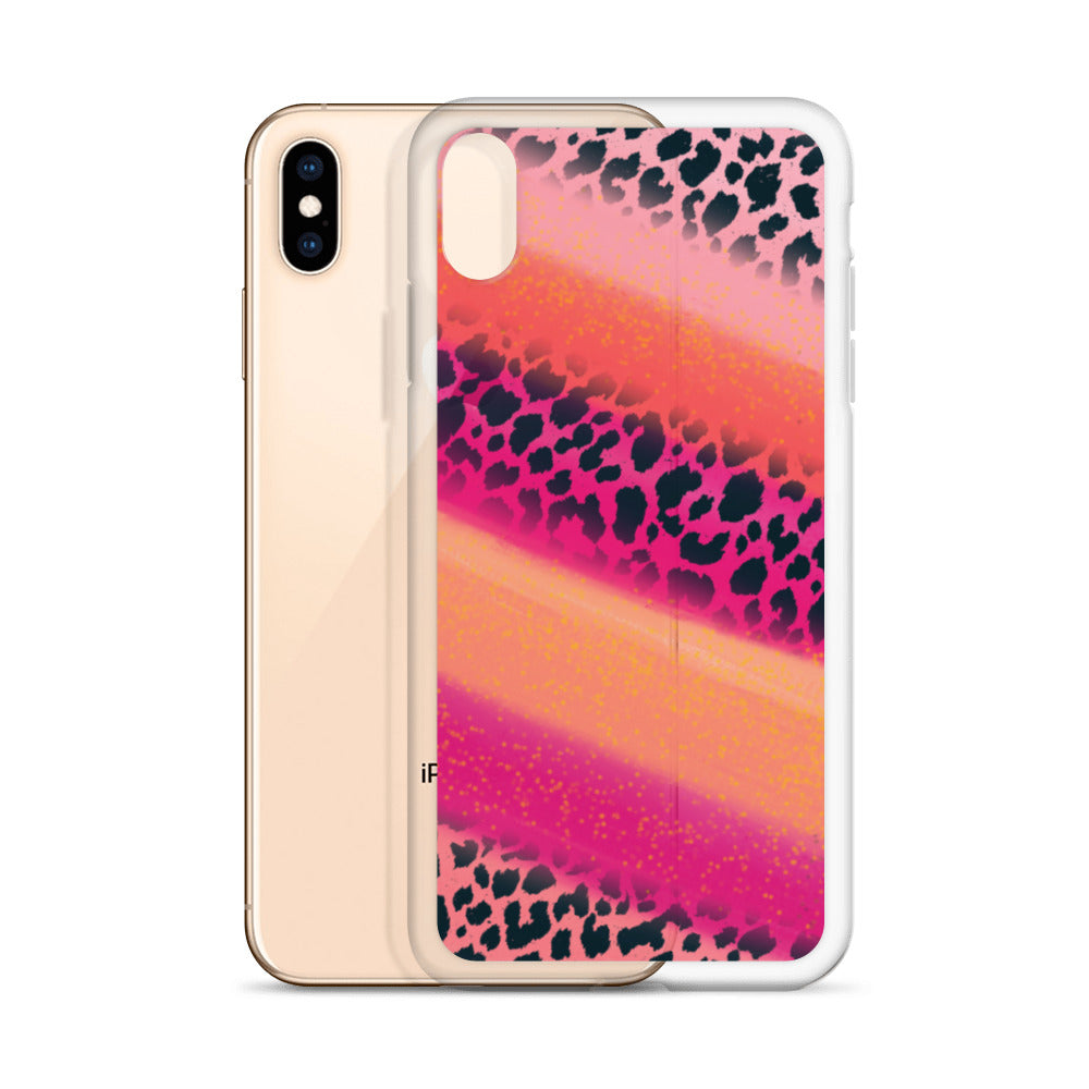 Pink Watercolor Cheetah Print iPhone Case