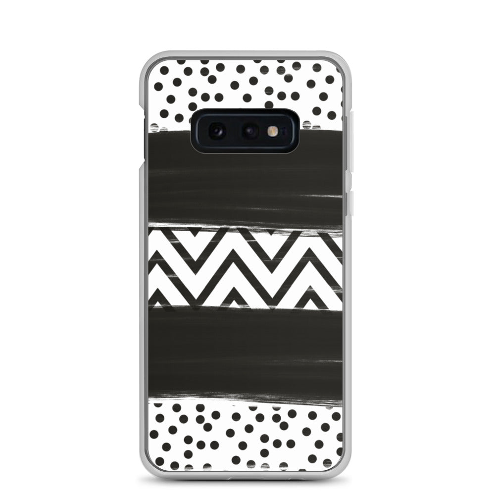 Black & White Chevron and Dots Samsung Case