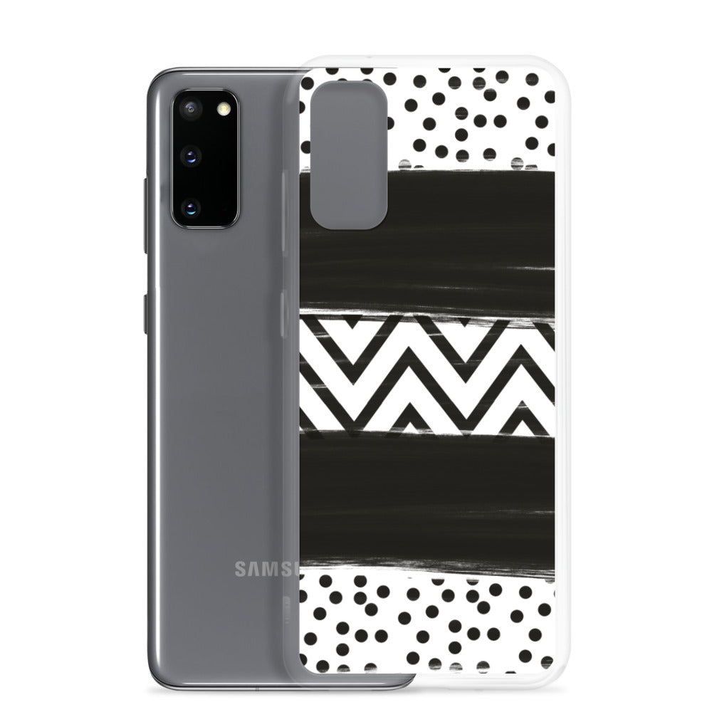 Black & White Chevron and Dots Samsung Case