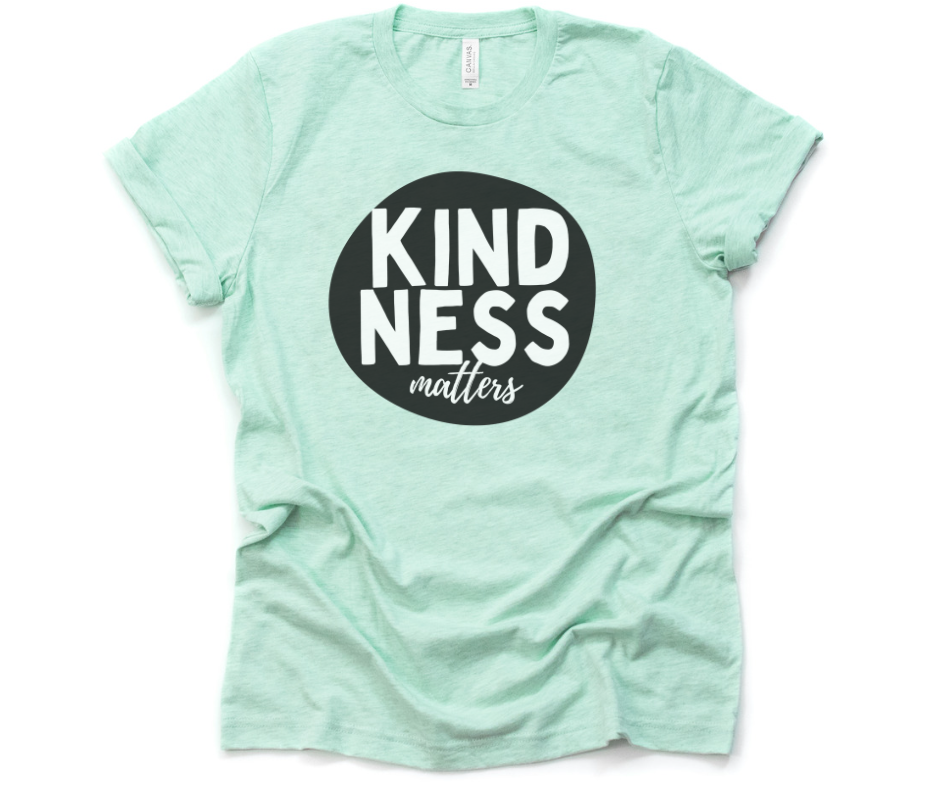 Kindness Matters in heather prism mint