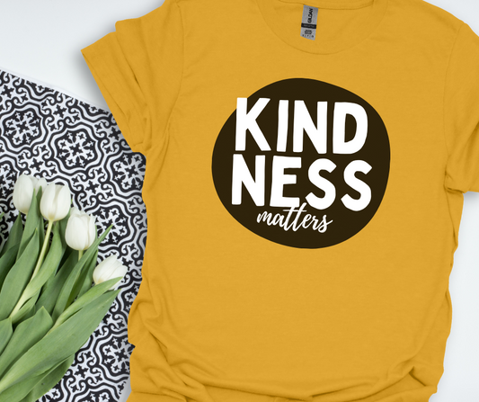 Kindness Matters- Mustard Yellow T-Shirt
