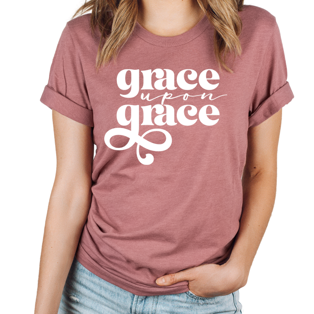 Grace Upon Grace Short Sleeve T-Shirt | Mauve