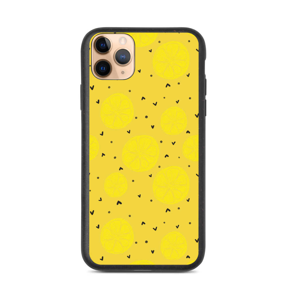 Yellow Lemon Biodegradable phone case